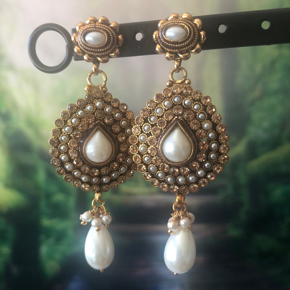 Good and pearl Indian earrings